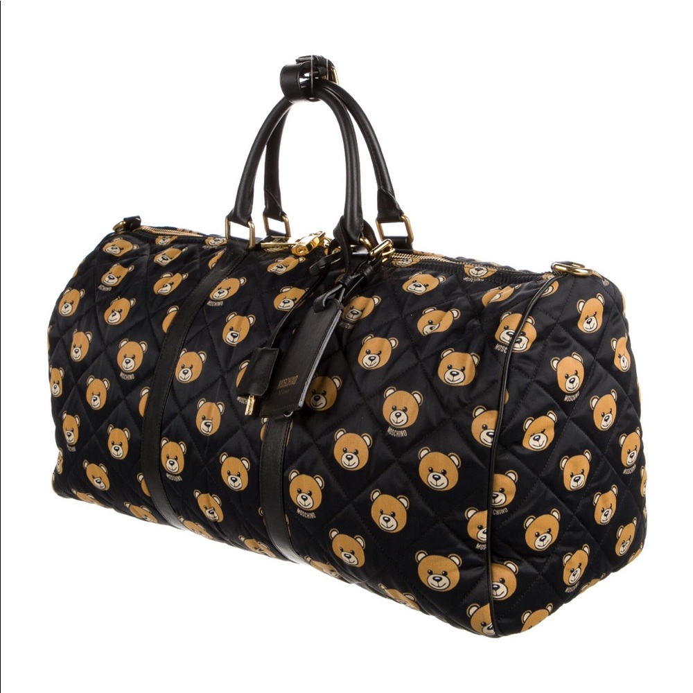 Moschino Bear Print Quilted Weekender Bag - Picture 4 of 17